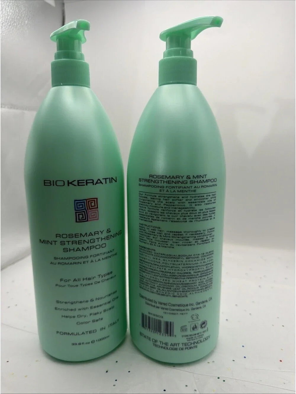 Bio Keratin Protein Shampoo Avocado Rosemary Mint Strengthening 2 Pack 33.8 oz